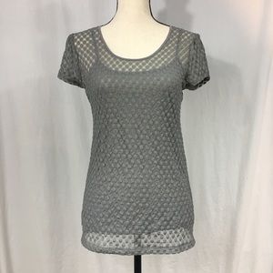 Banana Republic Sheer Gray Blouse w/ Cami Sz S